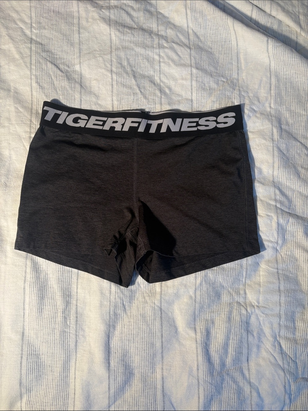 Women's Black Athletic Shorts with Logo Waistband